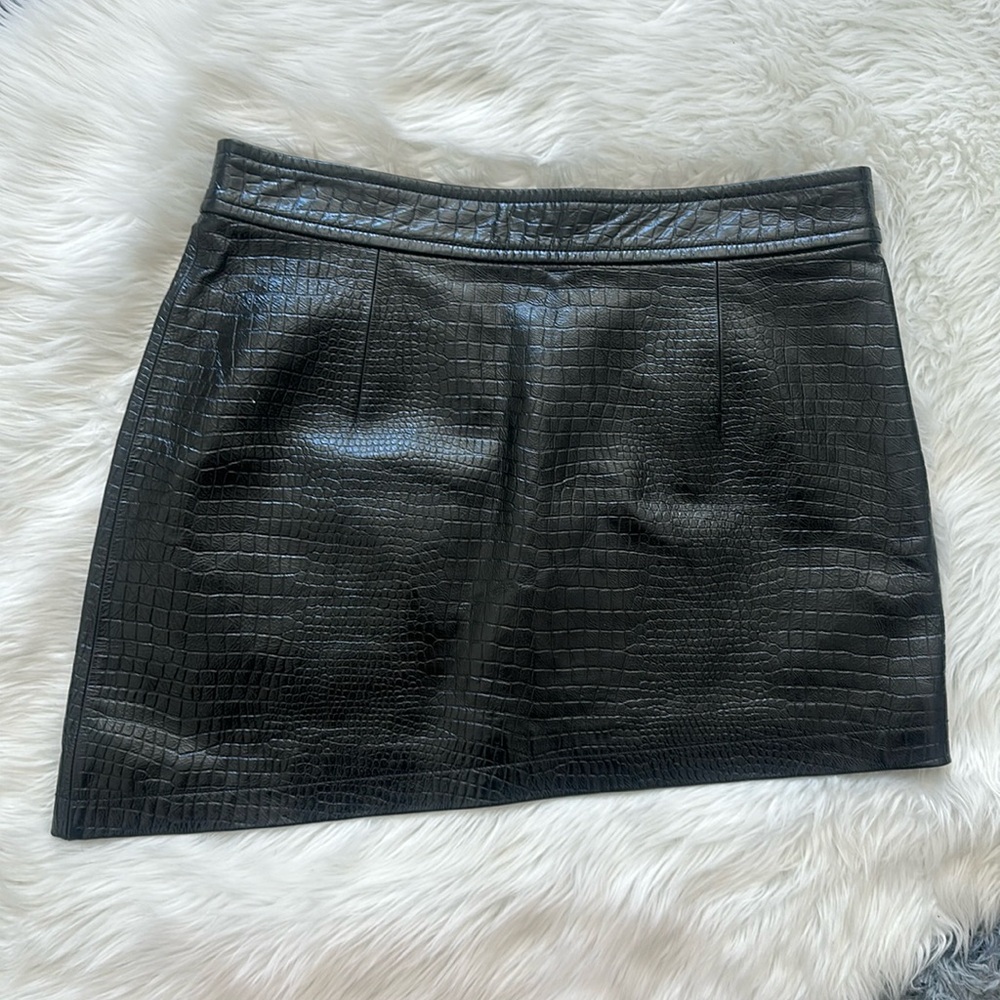 Helmut Lang Croc Mini Skirt Size 12 NWT